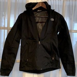 The North Face black rain jacket